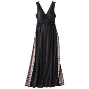 📌 Liz Lange Maternity sleeveless faux wrap empire goddess maxi dress tie dye XS